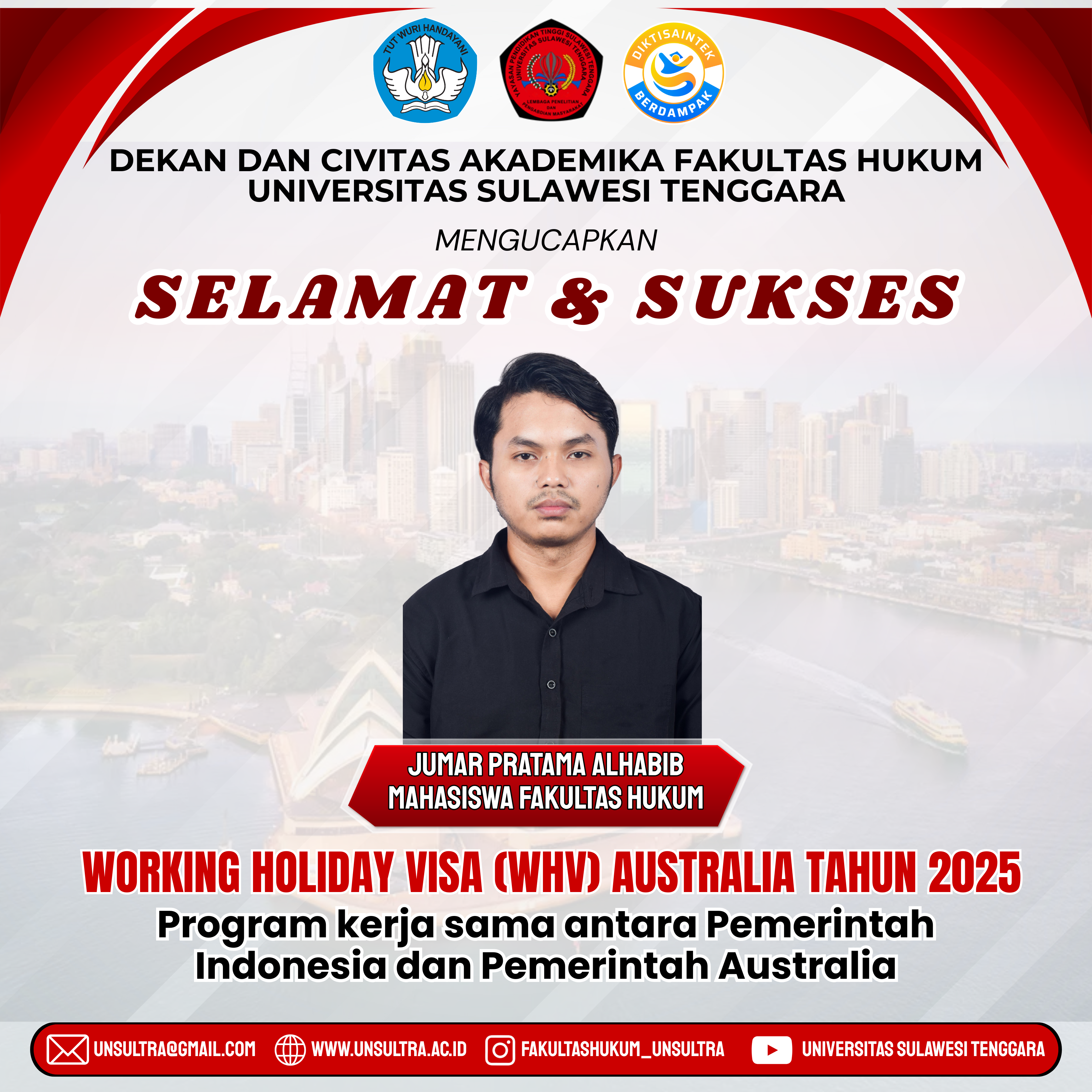 Mahasiswa Fakultas Hukum lolos Program Working Holiday Visa (WHV) Australia Tahun 2025